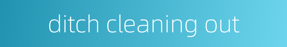 ditch cleaning out的同义词