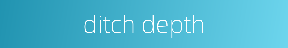 ditch depth的同义词