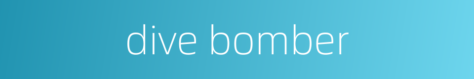 dive bomber的同义词