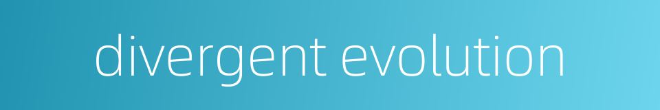 divergent evolution的同义词