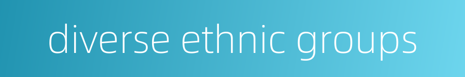 diverse ethnic groups的同义词