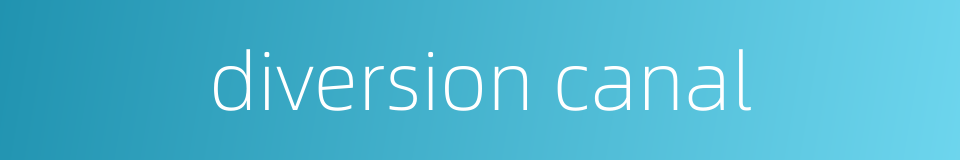 diversion canal的同义词