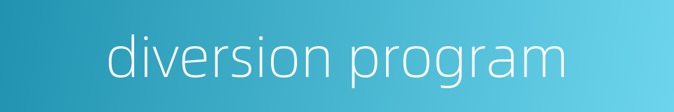 diversion program的同义词