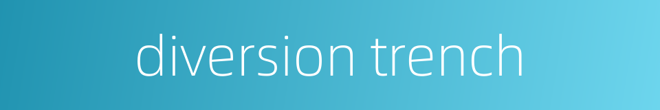 diversion trench的同义词