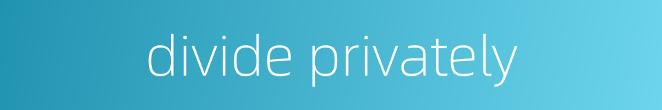 divide privately的同义词