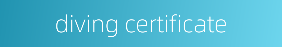 diving certificate的同义词