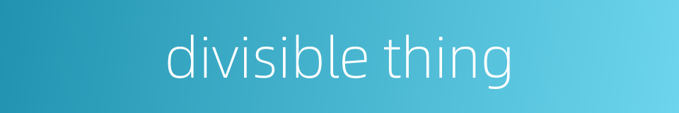 divisible thing的同义词