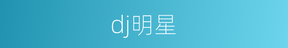 dj明星的同义词