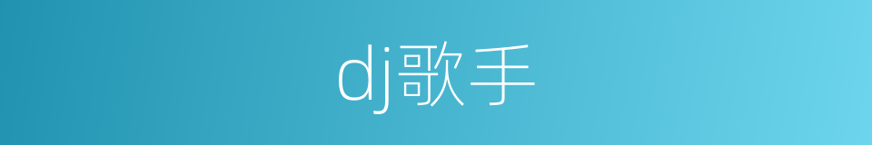 dj歌手的同义词