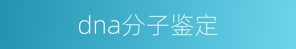 dna分子鉴定的同义词