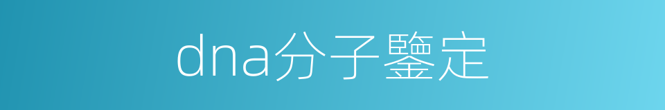 dna分子鑒定的同義詞