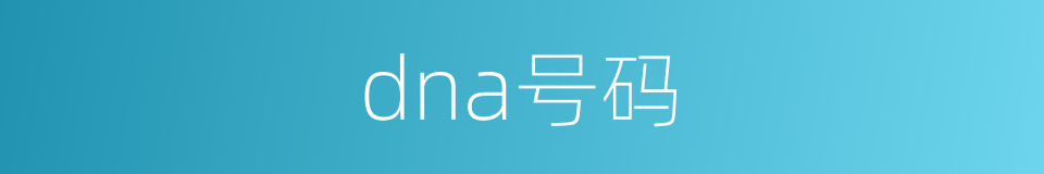 dna号码的同义词
