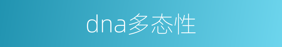 dna多态性的同义词