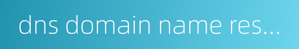 dns domain name resolution的同义词