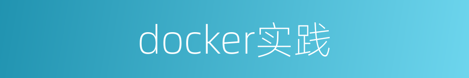 docker实践的同义词