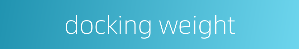 docking weight的同义词