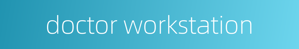 doctor workstation的同义词