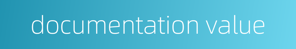 documentation value的同义词