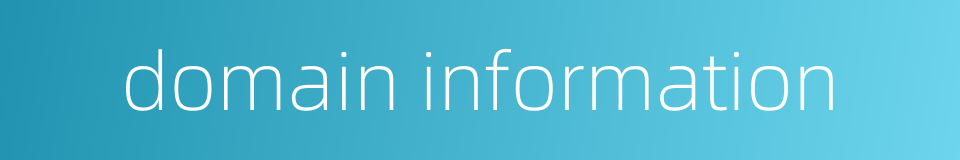 domain information的同义词