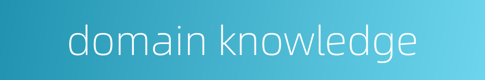 domain knowledge的同义词