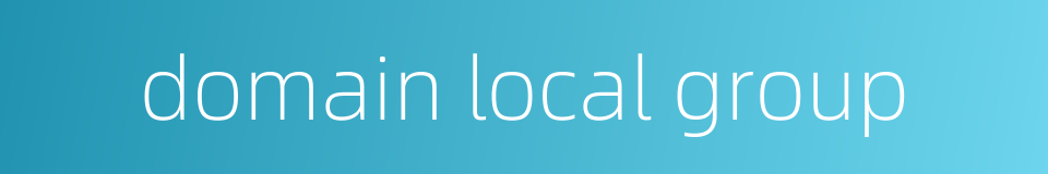 domain local group的同义词