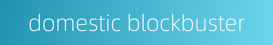 domestic blockbuster的同义词