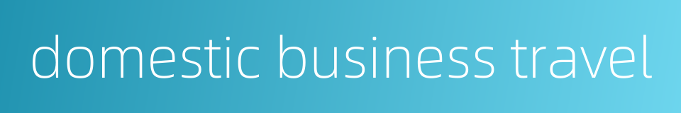 domestic business travel的同义词