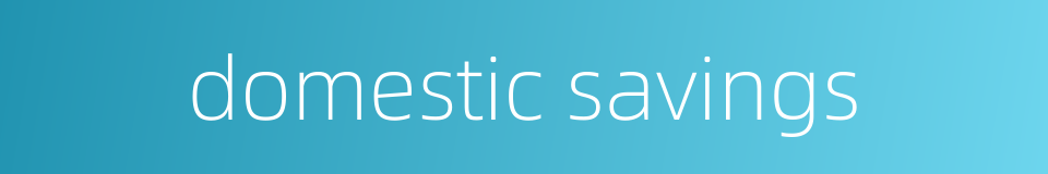 domestic savings的同义词