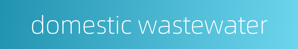 domestic wastewater的同义词