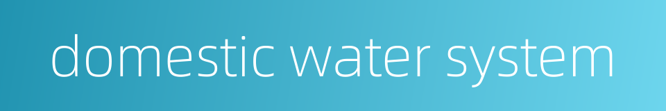 domestic water system的同义词