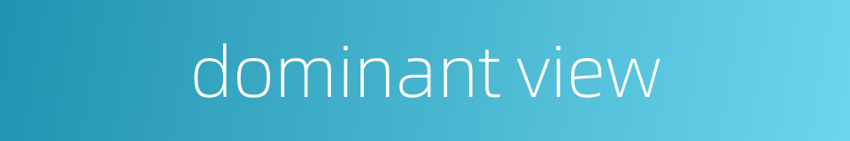 dominant view的同义词