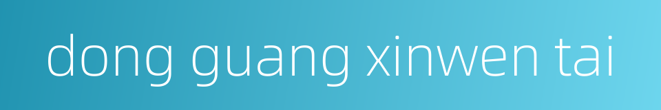 dong guang xinwen tai的同义词