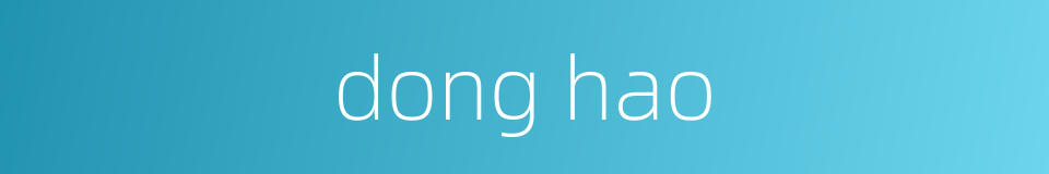dong hao的同义词