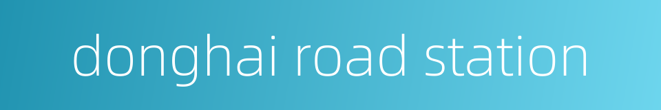 donghai road station的同义词