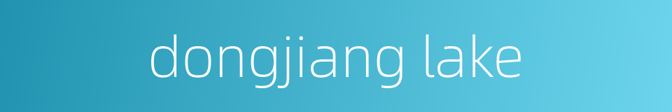 dongjiang lake的同义词