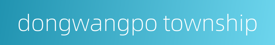 dongwangpo township的同义词