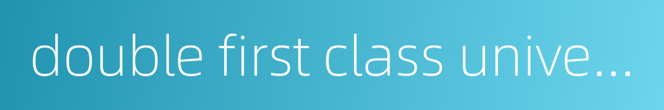 double first class university plan的同义词