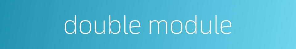 double module的同义词