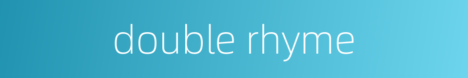 double rhyme的同义词