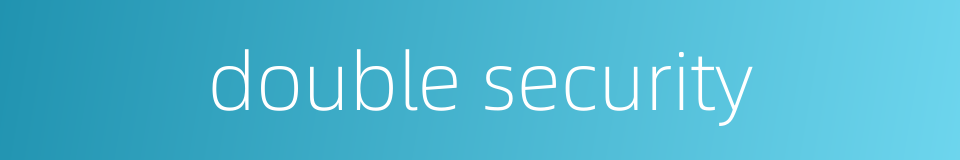 double security的同义词