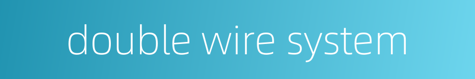 double wire system的同义词