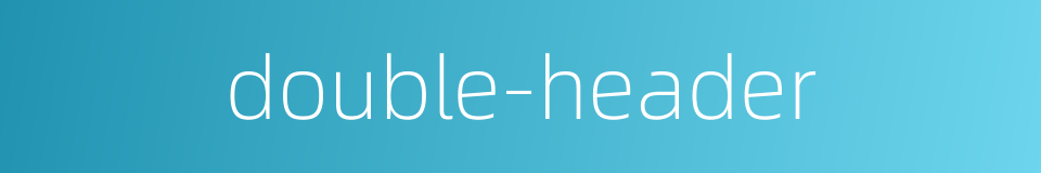 double-header的同义词