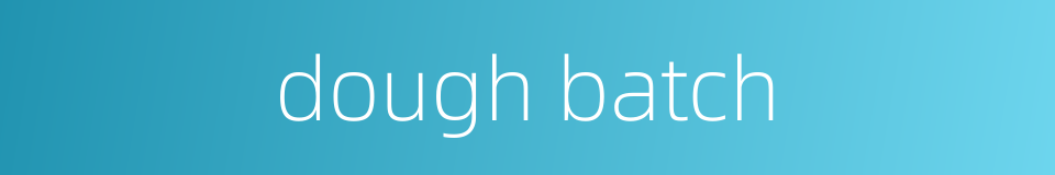 dough batch的同义词