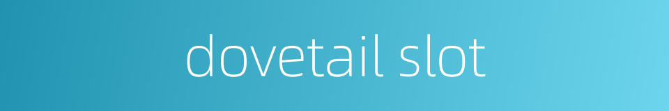 dovetail slot的同义词