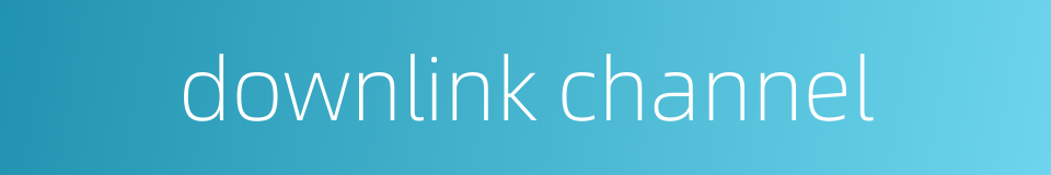 downlink channel的同义词