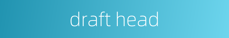 draft head的同义词