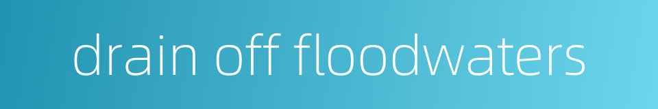 drain off floodwaters的同义词