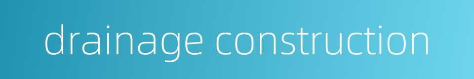 drainage construction的同义词