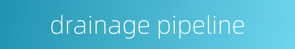 drainage pipeline的同义词