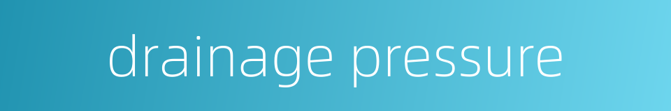 drainage pressure的同义词